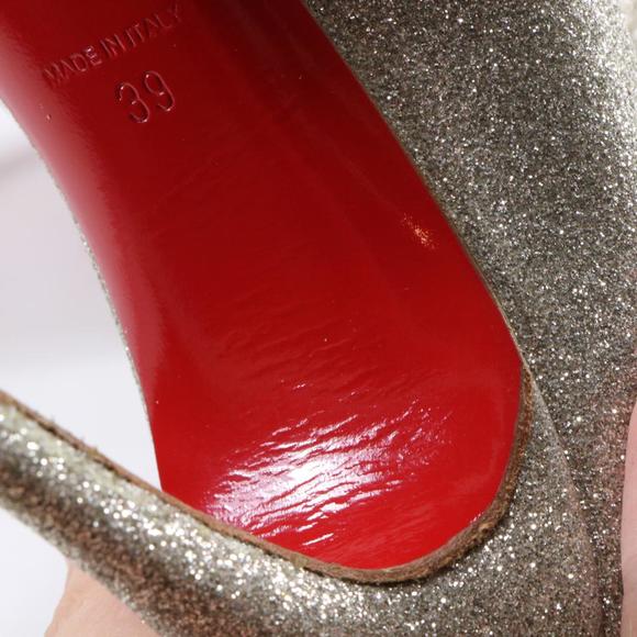 Pigalle Follies 100mm Ivory Champagne Gold Glitter Evening Pumps d121 - Picture 11 of 12